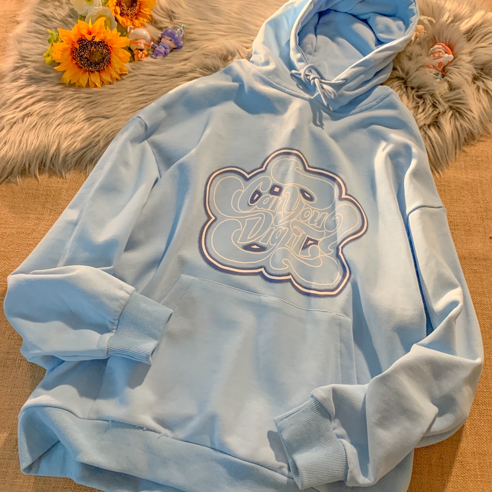 Áo Hoodie Dáng Rộng In Họa Tiết Dễ Thương Hợp Thời Trang