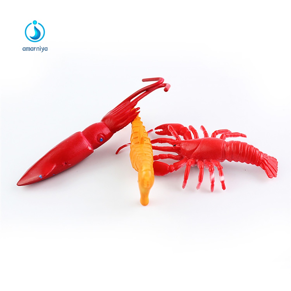 Set 24 Mô Hình Các Loài Tôm Hùm / Cá Voi Sống Động Như Thật Dành Cho Các Bé