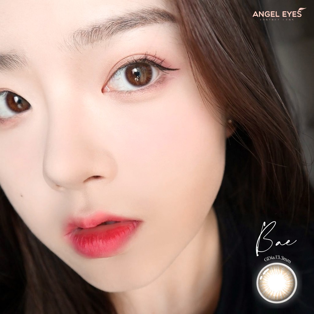 Lens nâu tự nhiên Angel Eyes - PINKY BAE - Đường kính 13.8 - Độ cận 0-6