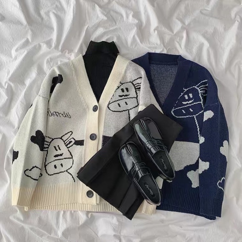 [Ohlala.boutique] Áo khoác len ngoài bò sữa nhẹ nhàng mùa thu đông.