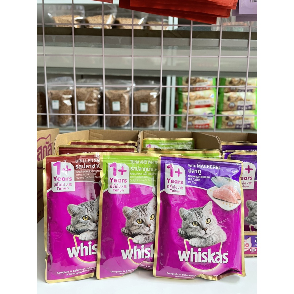 Hộp 12 gói Pate WHISKAS 85gr cho Mèo - CHỌN/MIX VỊ