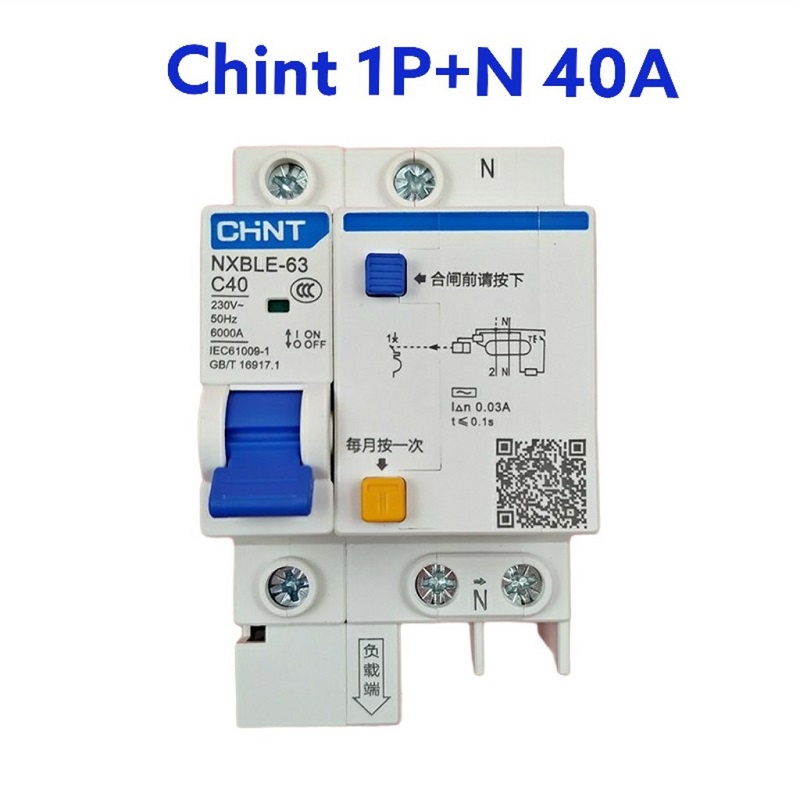 Áp Tô Mát Chống Giật, Chống Dòng Rò CHINT 1PN 16A,20A, 25A, 32A, 40A, 63A /220V  - Thiết Bị Điện ENERGY