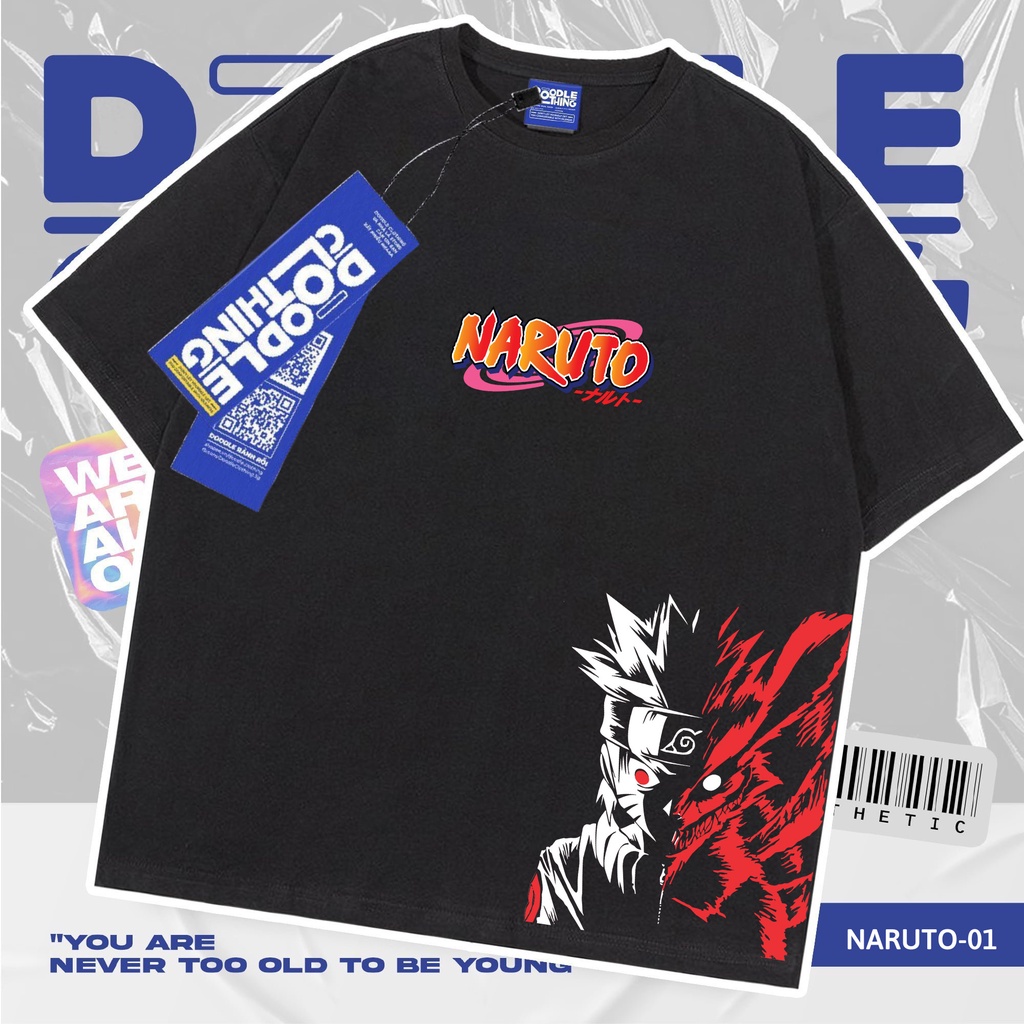 Áo thun nam nữ tay lỡ unisex oversize áo phông form rộng basic tee các mẫu naruto siêu ngầu