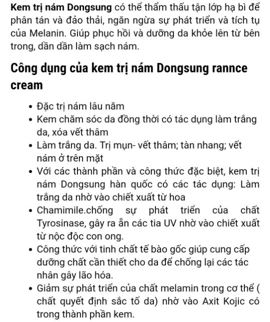 Kem trị nám Dosung mới 2019