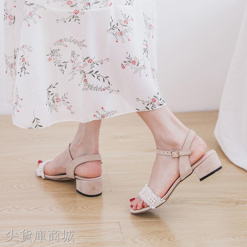 Giày Sandals Đế Thô Thanh Lịch Hợp Thời Trang Hè Cho Nữ Size 34-39