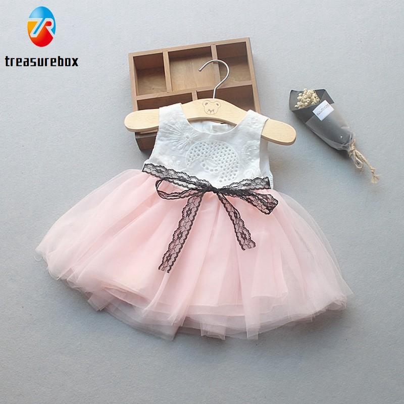 Đầm Sát Nách Cổ Tròn Cho Bé Gái