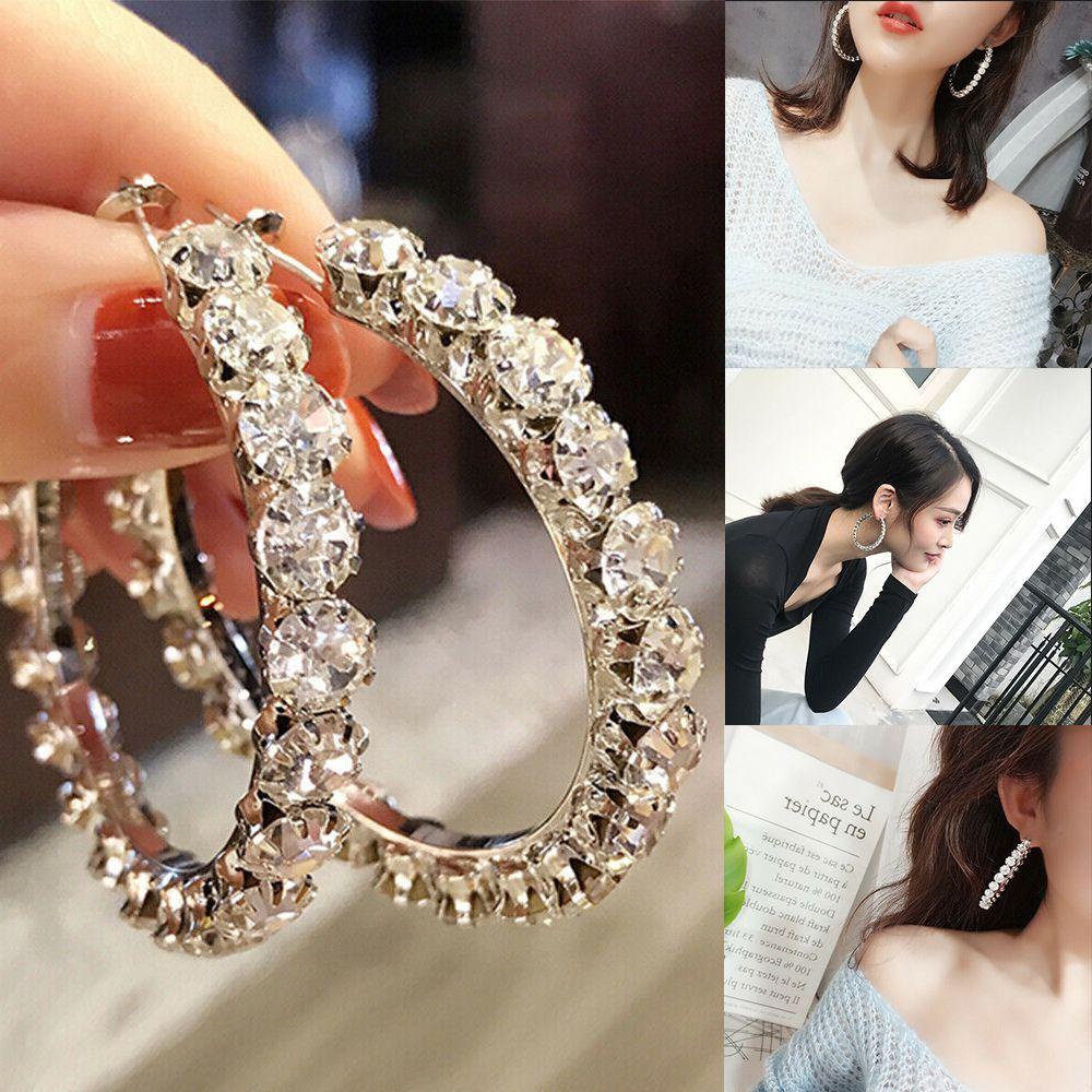 Bông Tai Mạ Bạc 925 Hình Tròn Thời Trang|Bông Tai Mạ BạC ĐíNh Đá LấP LáNh