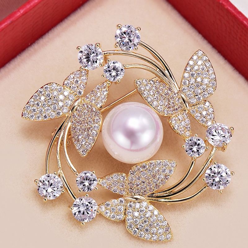 Trâm Cài Áo Hình Bướm Đính Đá Thời Trang Cho Nữ