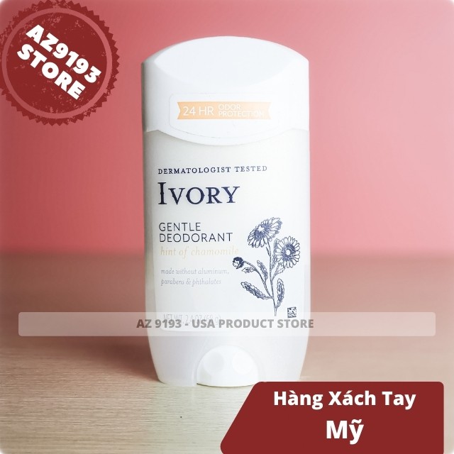 [Xách Tay Mỹ] Lăn Khử Mùi IVORY 68g Sáp Trăng - Hương Tự Nhiên, Thành Phần Tự Nhiên, Thơm Nhé Nhàng - AZ 9193