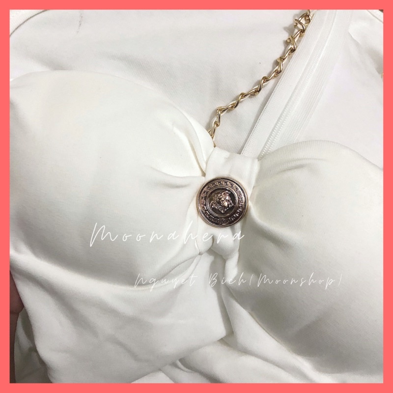 Váy body dài tay dây xích tôn dáng. Đầm cúp ngực đi tiệc loại 1