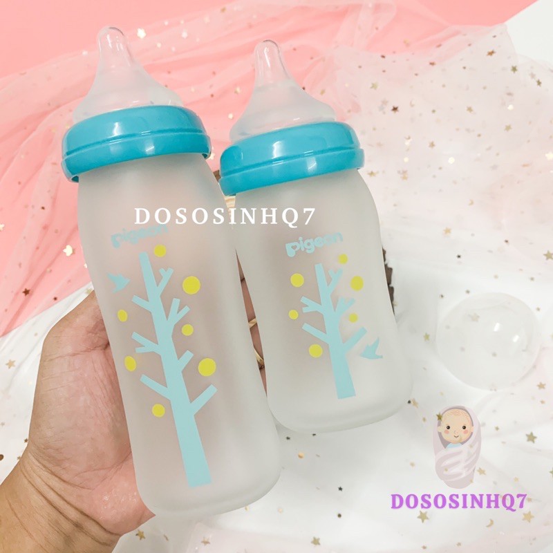 Bình sữa thuỷ tinh silicon Pigeon 160ml/240ml