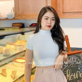 Áo thun croptop cherry màu trắng  Tju Official
