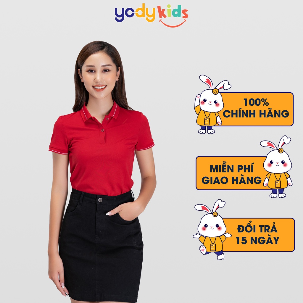 Áo thun polo nữ YODY phông tay ngắn, cổ bẻ vải Cotton,cafe, chuẩn form xuất xịn - APN3890