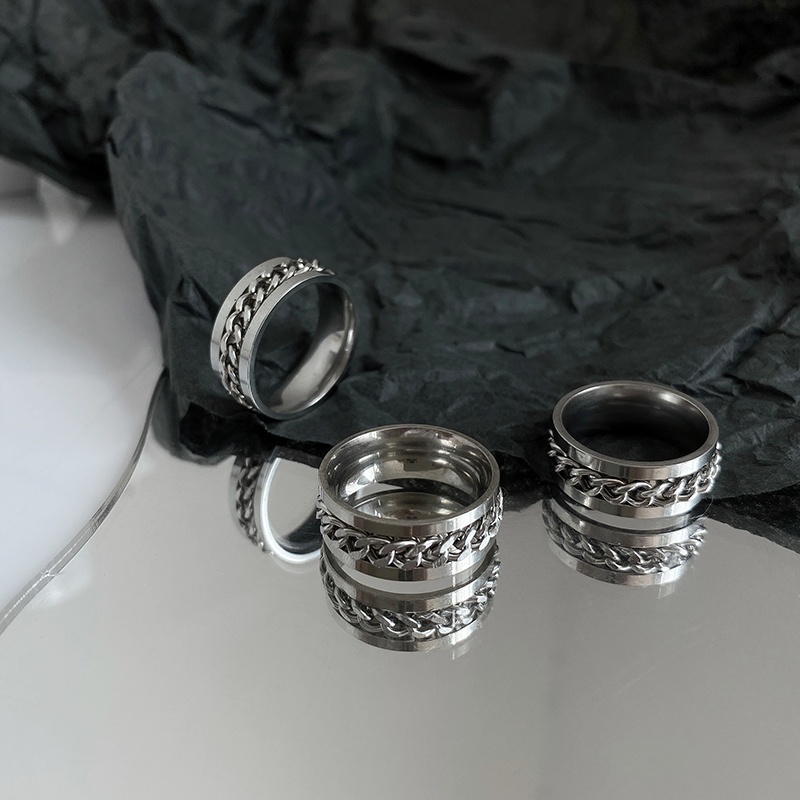 Vòng Tay Nam Và Nhẫn Cuban TIN Chain Ngầu Dạng Chuỗi - Lắc Tay Cuff Mắt Xích Đẹp Thép Titan - TIN Chain Saku