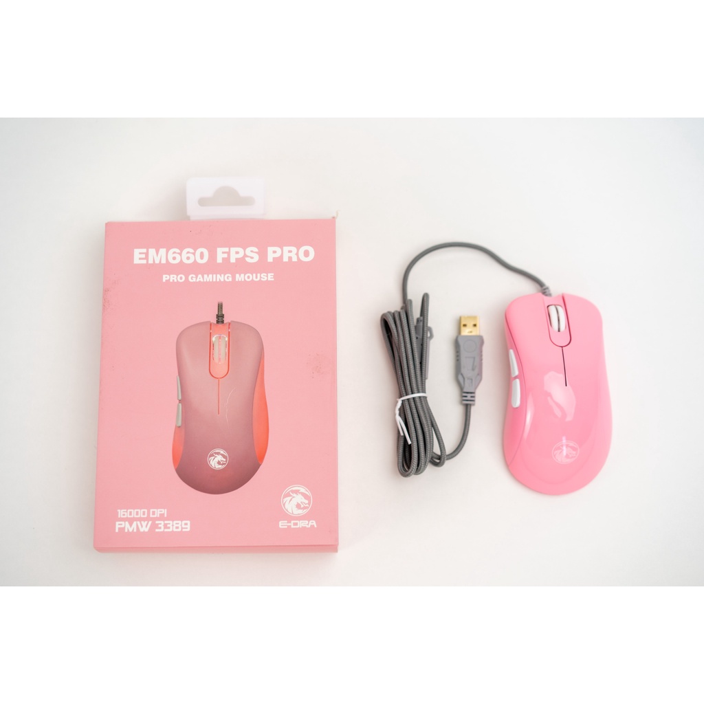 Chuột chơi game có dây E-Dra EM660 Pro FPS Led Rgb - Độ phân giải 16000 DPI