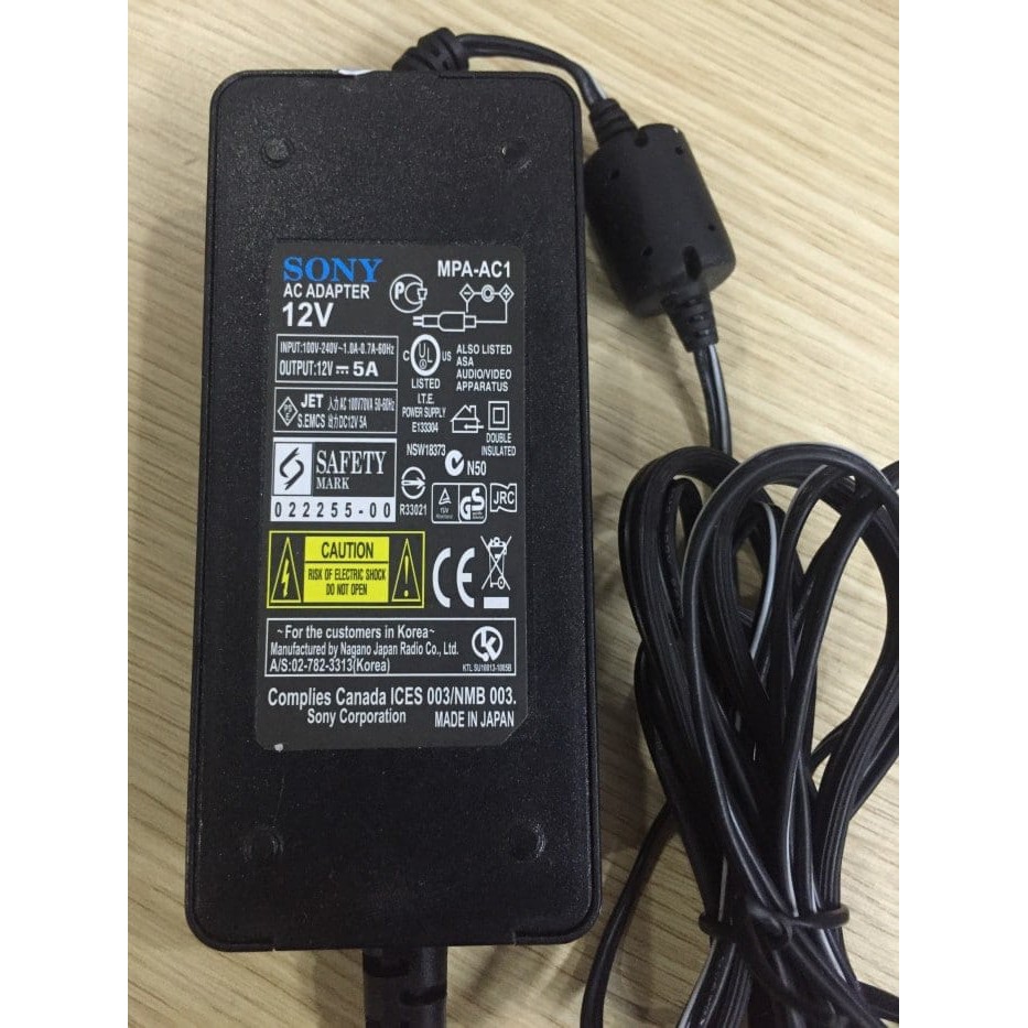 Nguồn Adaptor Sony (12V - 5A)- Tuấn Yến Có Sẵn Tại Kho