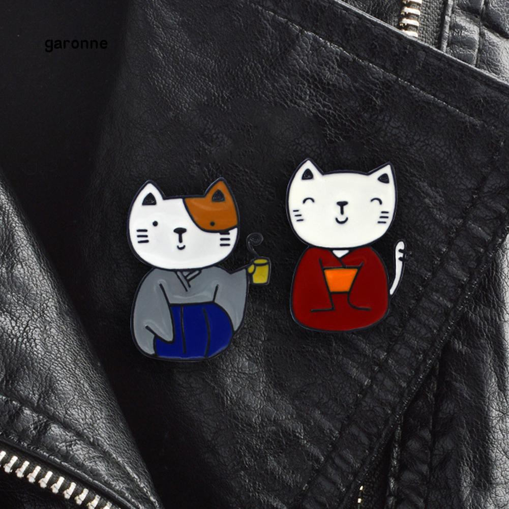 Ghim cài áo hình chú mèo mặc trang phục Kimono ngộ nghĩnh đáng yêu