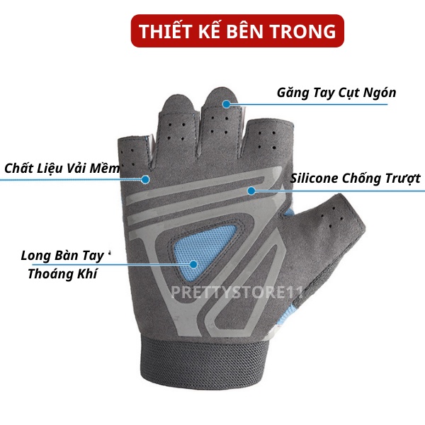 Găng tay bao tay thể thao đa năng nam nữ tập Gym, đạp xe đi phượt thấm hút mồ hôi siêu bền