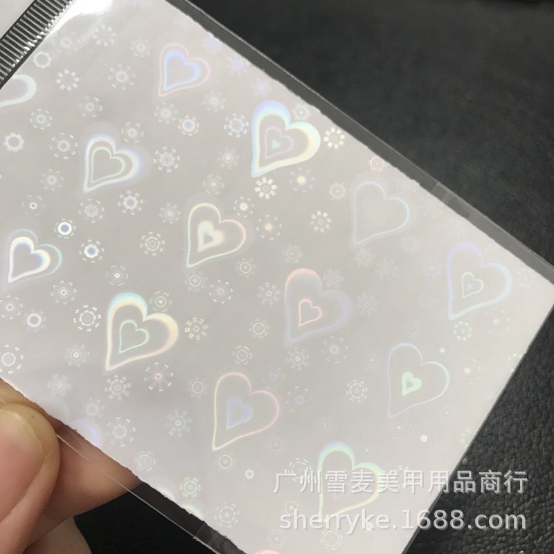 Sticker dán móng nghệ thuật/ Nail TRÁI TIM thay đổi màu