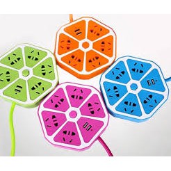 Ổ cắm điện hình trái cam với 2 cổng USB