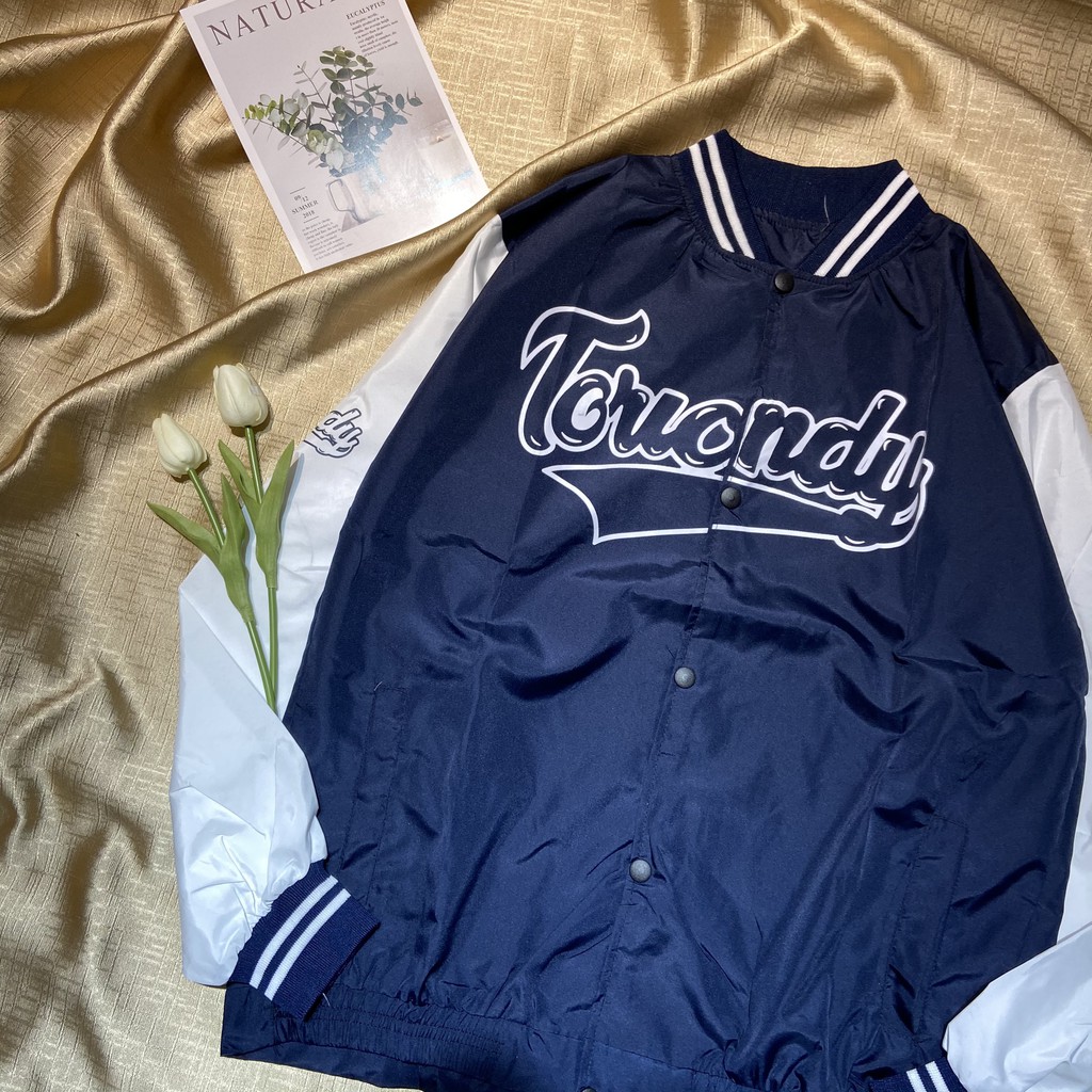 Áo khoác gió Bomber 2 lớp [Freeship] Áo Gió In chữ hai màu
