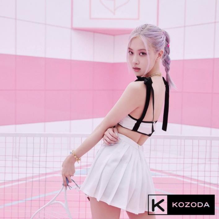 Chân váy tennis xếp li màu trắng đen xếp ly skirt cạp lưng cao ngắn chữ a phong cách ulzzang cv5 kozoda  ྇  ྇