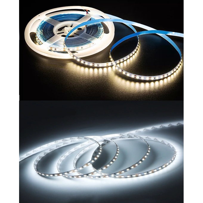 Dây Led dán thanh nhôm cuộn 5m chíp Led 2835 ánh sáng trắng, vàng, trung tính