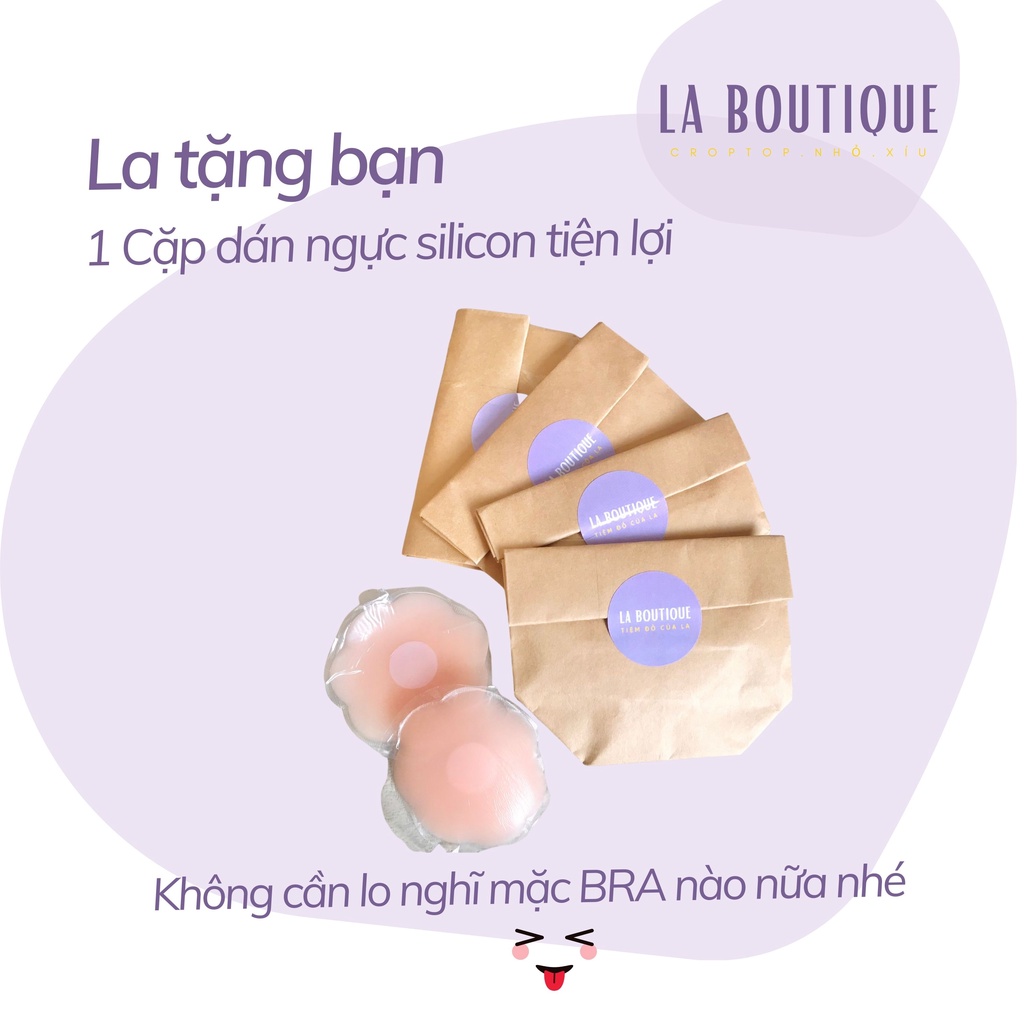 Áo croptop cổ yếm đang dây hở lưng thun gân La Boutique | BigBuy360 - bigbuy360.vn