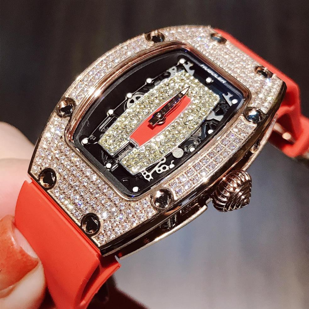 Đồng Hồ Hanboro Nữ Silicon Đỏ 36mm Silver