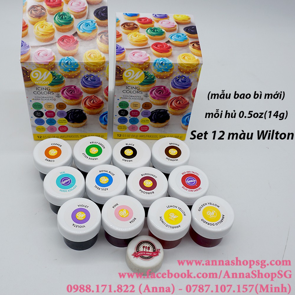 SET 12 MÀU THỰC PHẨM WILTON