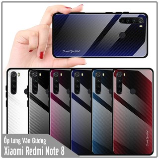 Ốp lưng Xiaomi Redmi Note 8 Vân Gương 2 màu, viền nhựa TPU dẻo đen