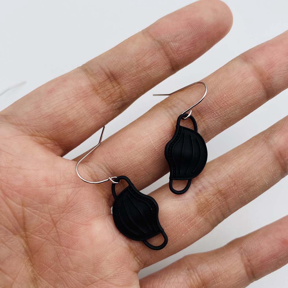 MXGOODS Colorful Face Geometric Hook Mask Shape Dangle Earrings