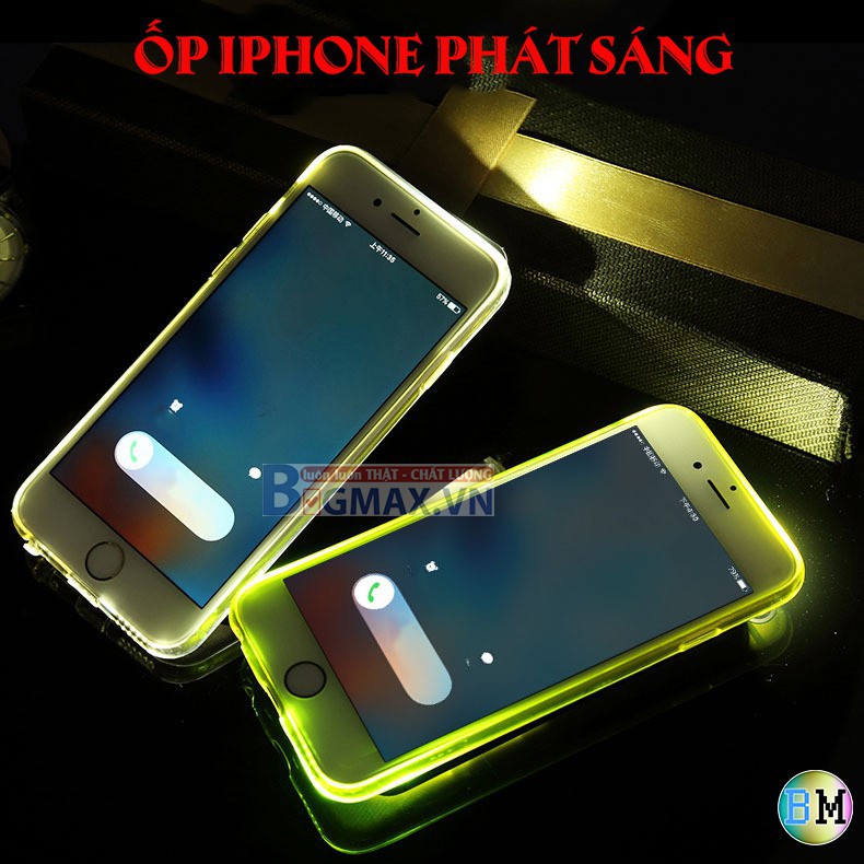 Ốp Lưng Iphone chống sốc, phát sáng, trong suốt không ố màu.