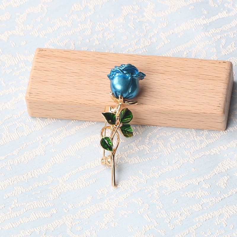 Ghim Cài Áo Hình Hoa Hồng Đính Đá Thanh Lịch