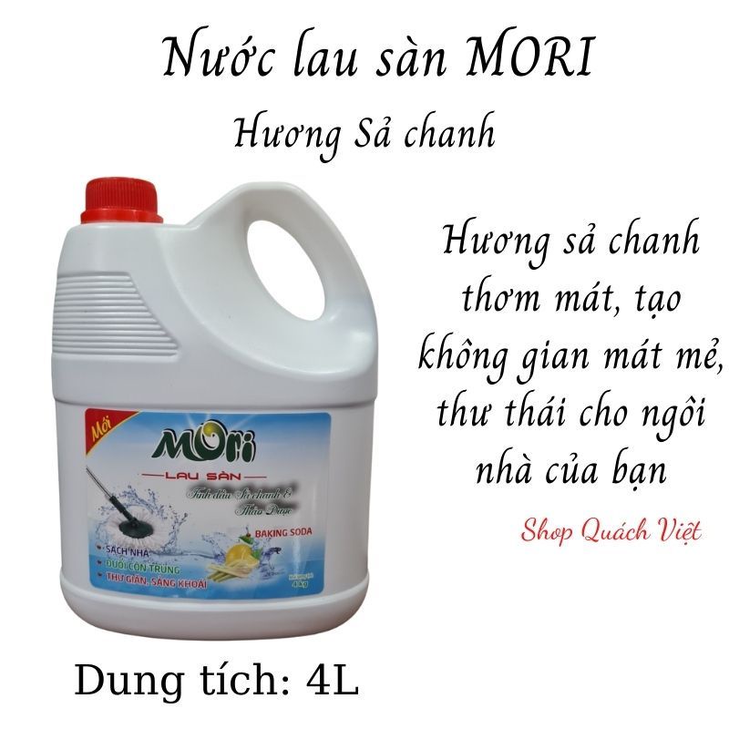 Nước lau sàn MORI hương quế/ hương sả chanh can 4kg