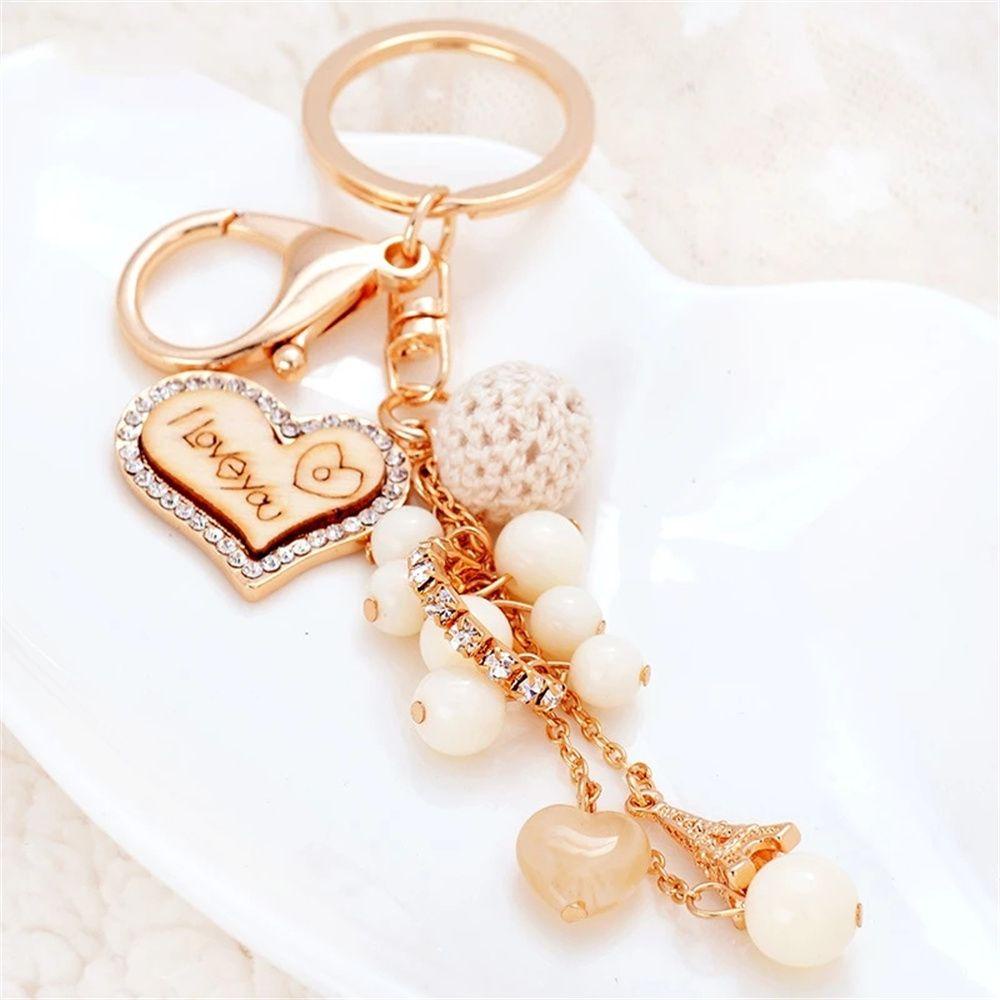 IVORY Móc Khóa Hình Tháp Eiffel Đính Hạt Thời Trang