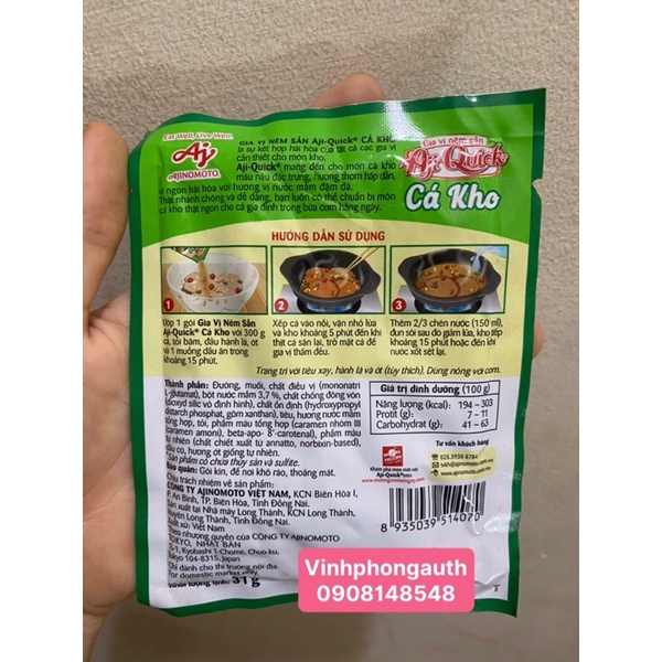 Gia vị thịt kho/ cá kho mới ra của Ajiquick 31 gr