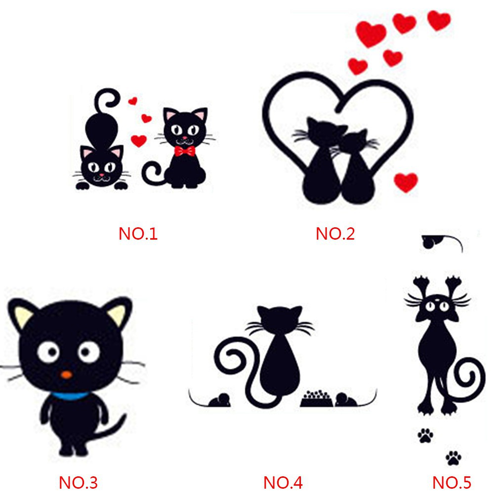 Sticker dán tường hình mèo dễ thương