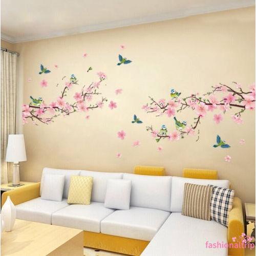 Nhãn dán tường 3D hình cánh hoa anh đào đẹp mắt