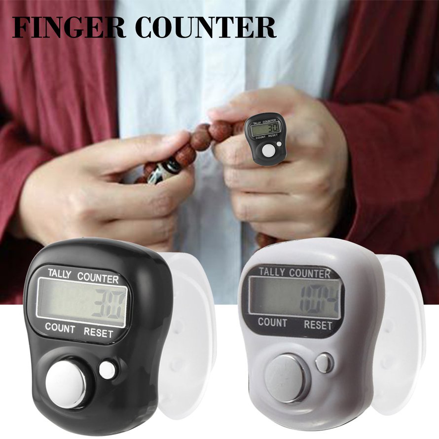 Bộ đếm ngón tay 1pc Bộ đếm ngón tay 5 chữ số LCD Bộ đếm kỹ thuật số điện tử