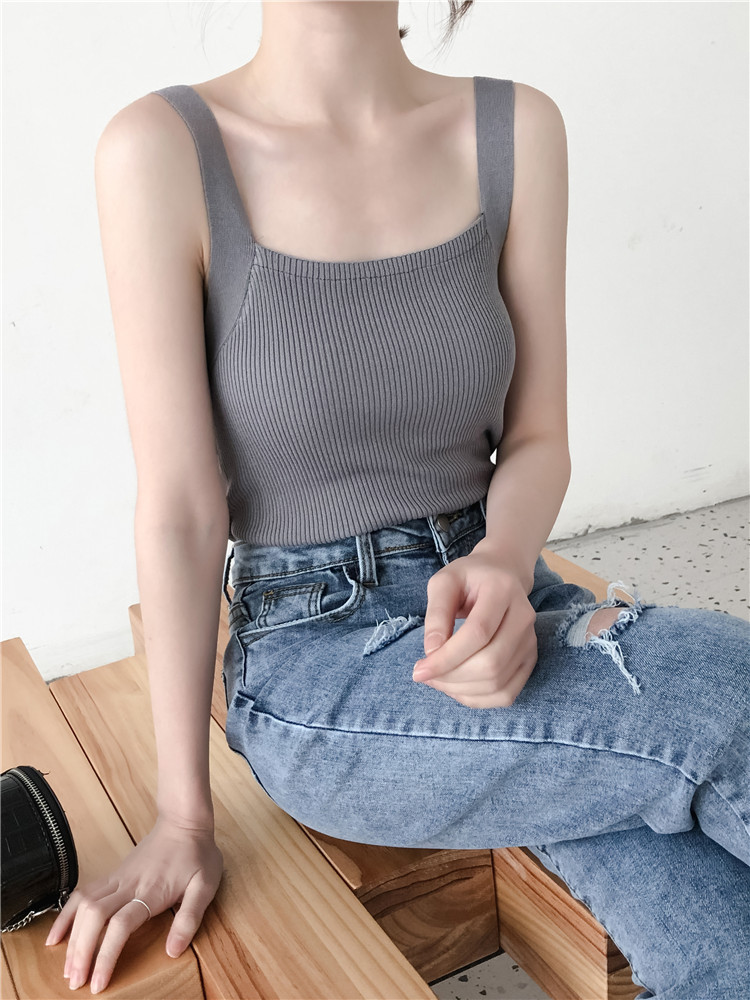 Áo Croptop Dệt Kim Không Tay Xinh Xắn Cho Nữ | BigBuy360 - bigbuy360.vn