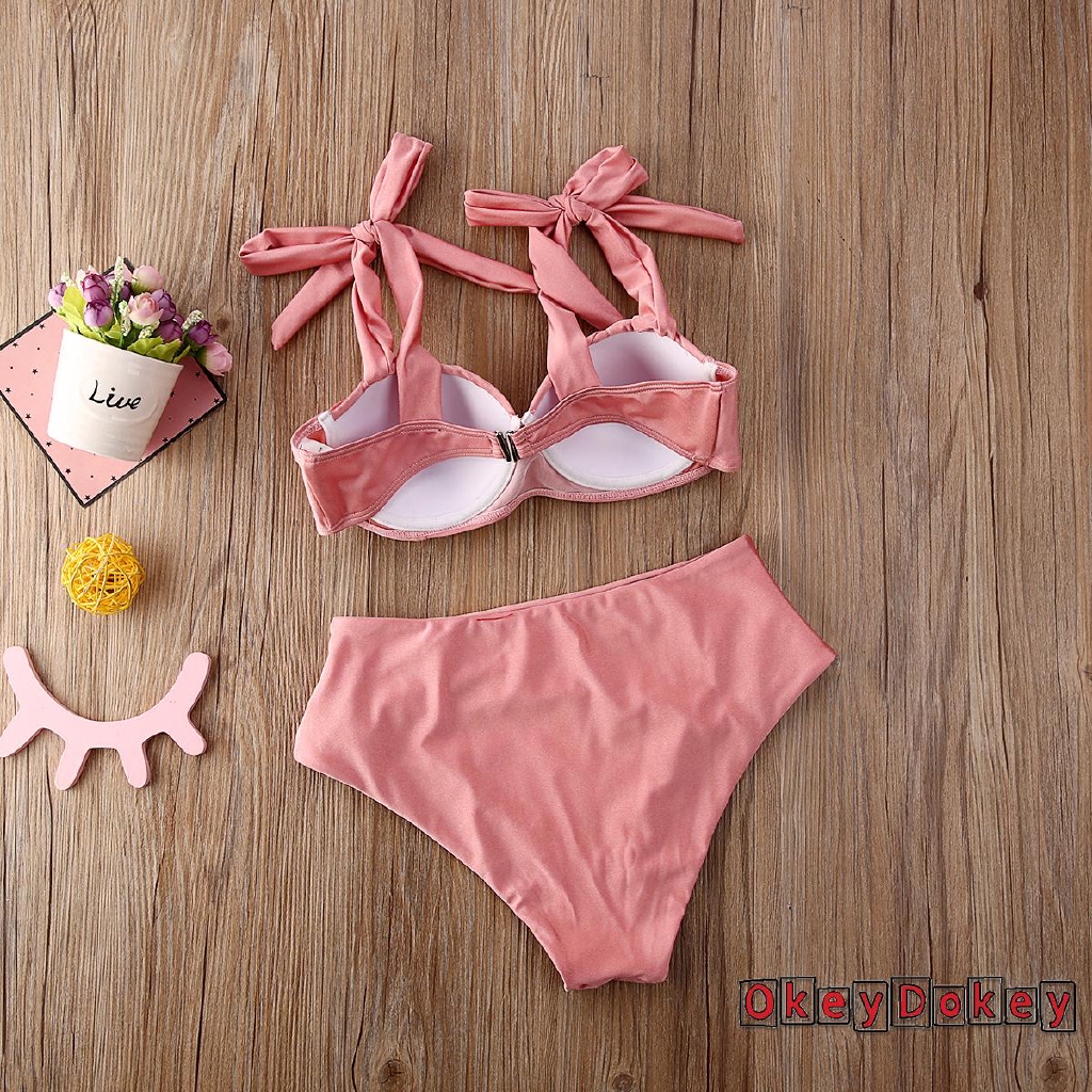 (Hàng Mới Về) Bộ Bikini Màu Hồng Có Miếng Đệm Nâng Ngực Dành Cho Nữ | BigBuy360 - bigbuy360.vn