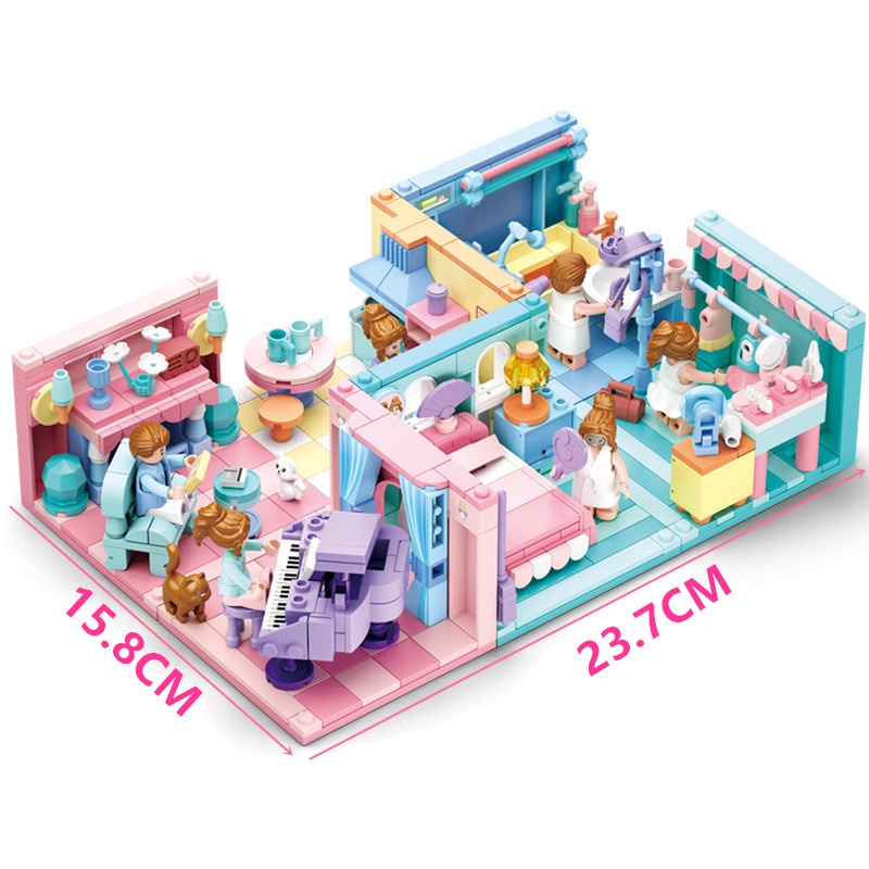 SLUBAN Set 6 Khối Đồ Chơi Mini 6 Trong 1 B0757 Cho Bé Gái