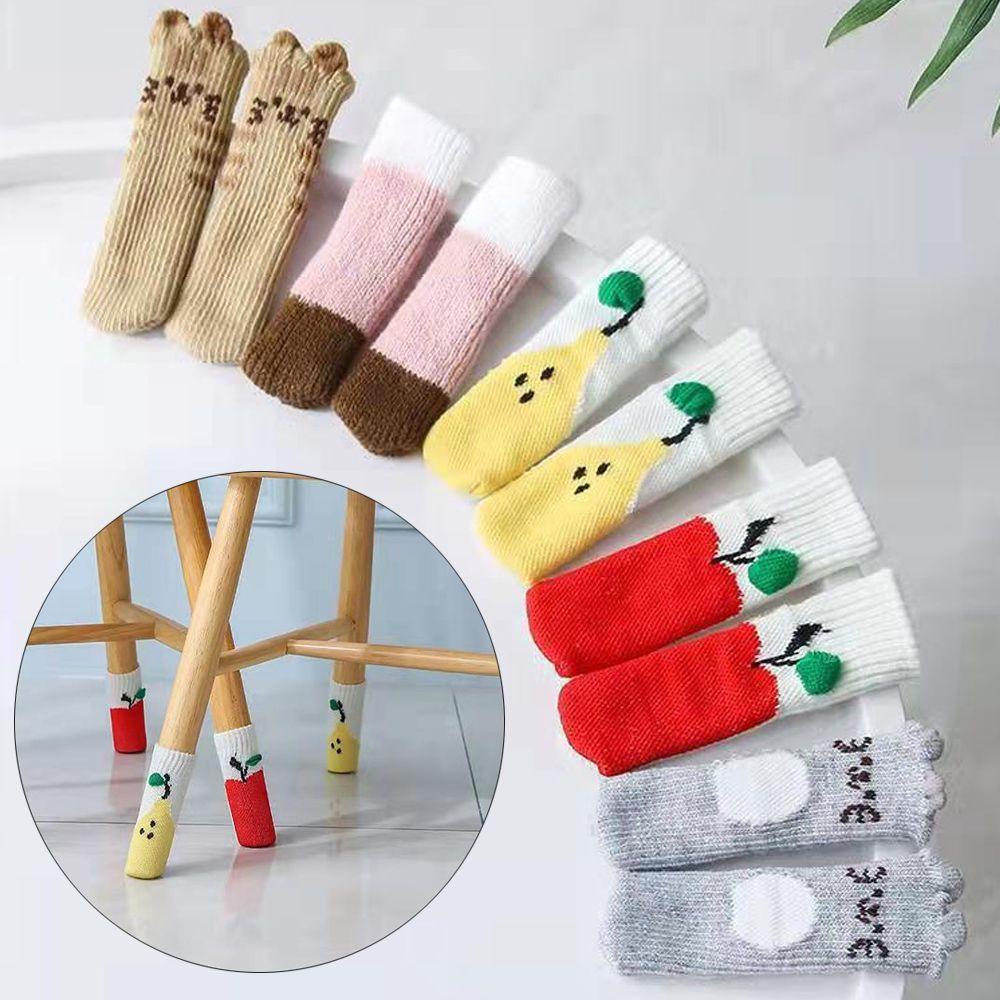WTTLE Set 4 Vỏ Bọc Ghế Ngồi Bằng Len Co Giãn Chống Ồn Chống Trượt