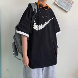 Áo Thun Tay Lỡ In Hoa Cúc Unisex