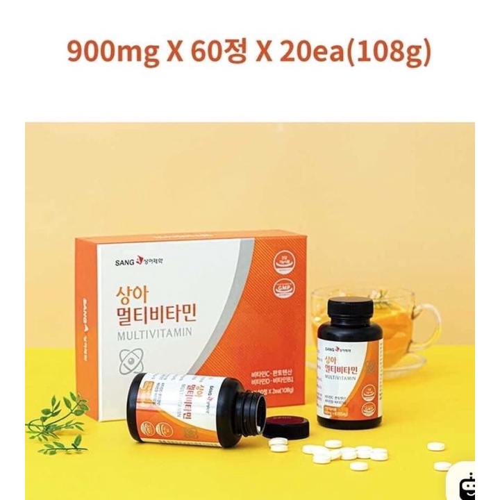 SANGA - MULTI - VITAMIN TỔNG HỢP C D B1 THỰC PHẨM BẢO VỆ SỨC KHỎE , Vitamin tổng hợp sanga Hàn Quốc (2 lọ 120v)