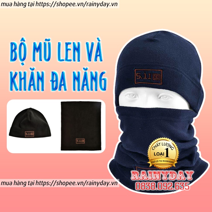 Bộ khăn đa năng đi phượt, khăn ống bịt mặt đa năng chống nắng nam trùm đầu ninja có mũ che mùa đông