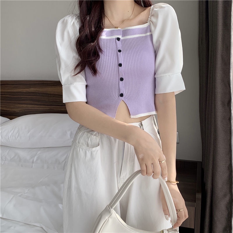 Áo cardigan Ngắn Cổ Vuông Chất Liệu Dệt Kim Mỏng Thời Trang Cho Nữ 2022 JL-TX-246