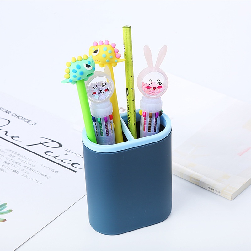 Hộp Đựng Bút Bằng Nhựa 2 Ngăn Dành Cho Lớp Học Vẽ Màu