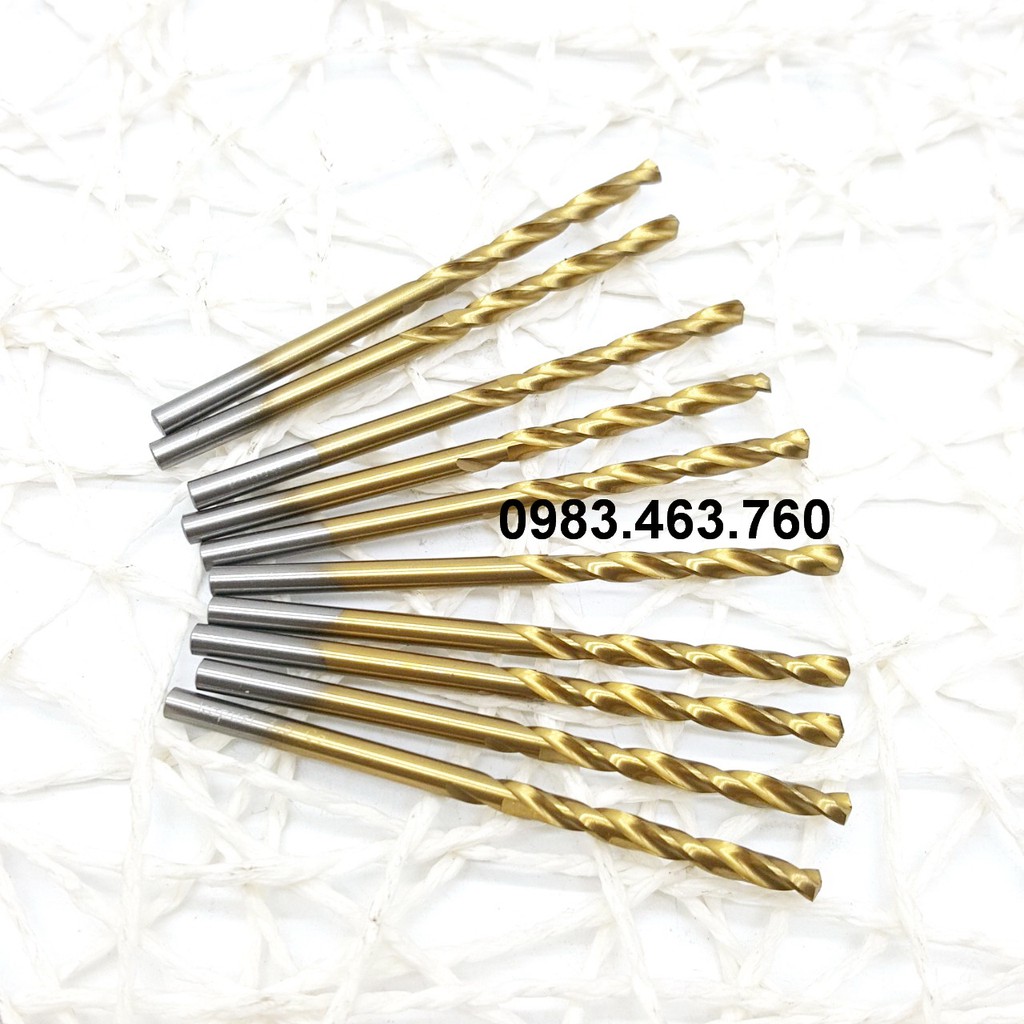 BỘ 10 MŨI KHOAN SẮT - INOX KAPUSI 3,5 MM VÀNG CAO CẤP
